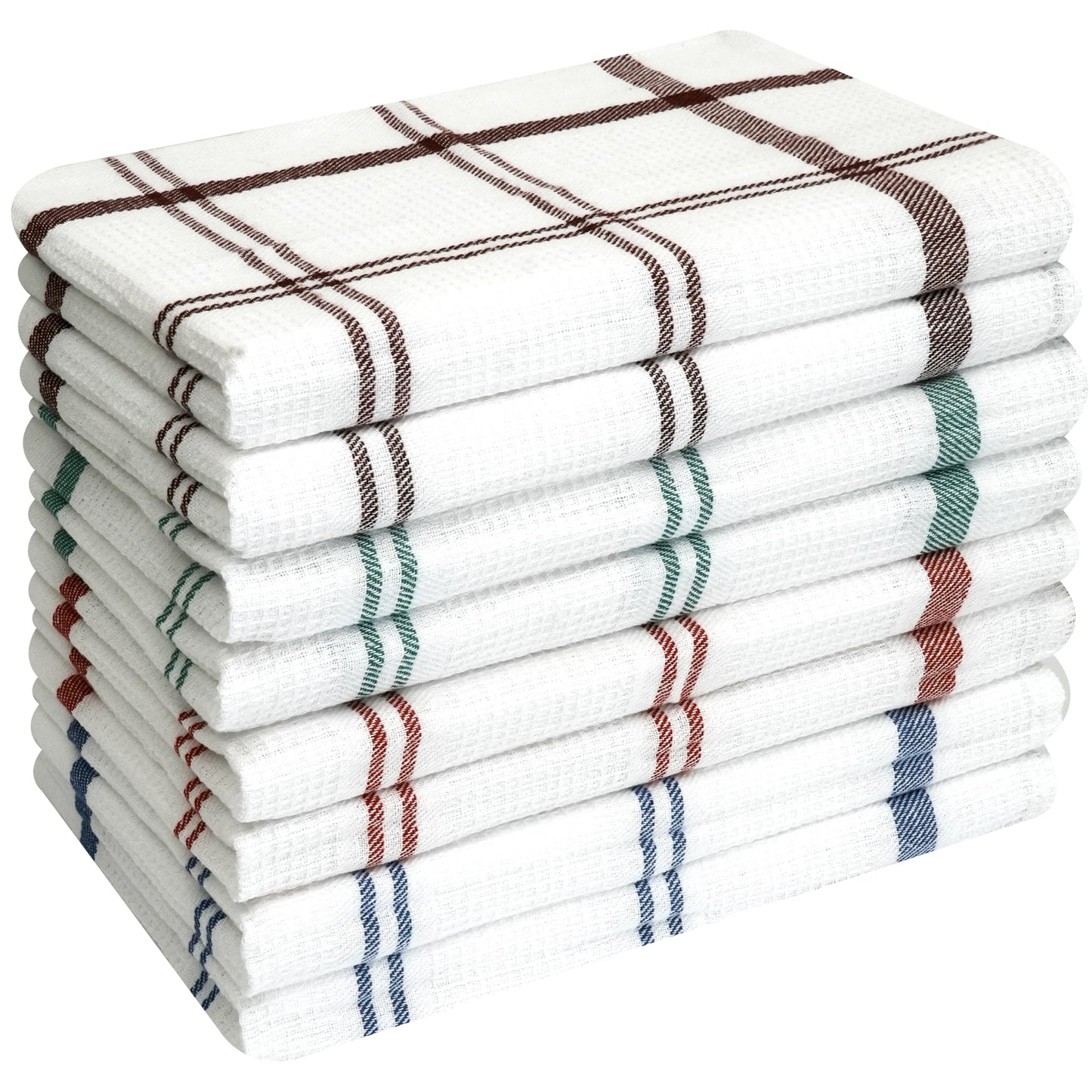 Infinity Tea Towels Kitchen | Cotton Kitchen Tea Towel Sets | Super Absorbent Cloth, Quick Dry Cloths | Lint free & Fade Resistant (8, Gingham Towel)