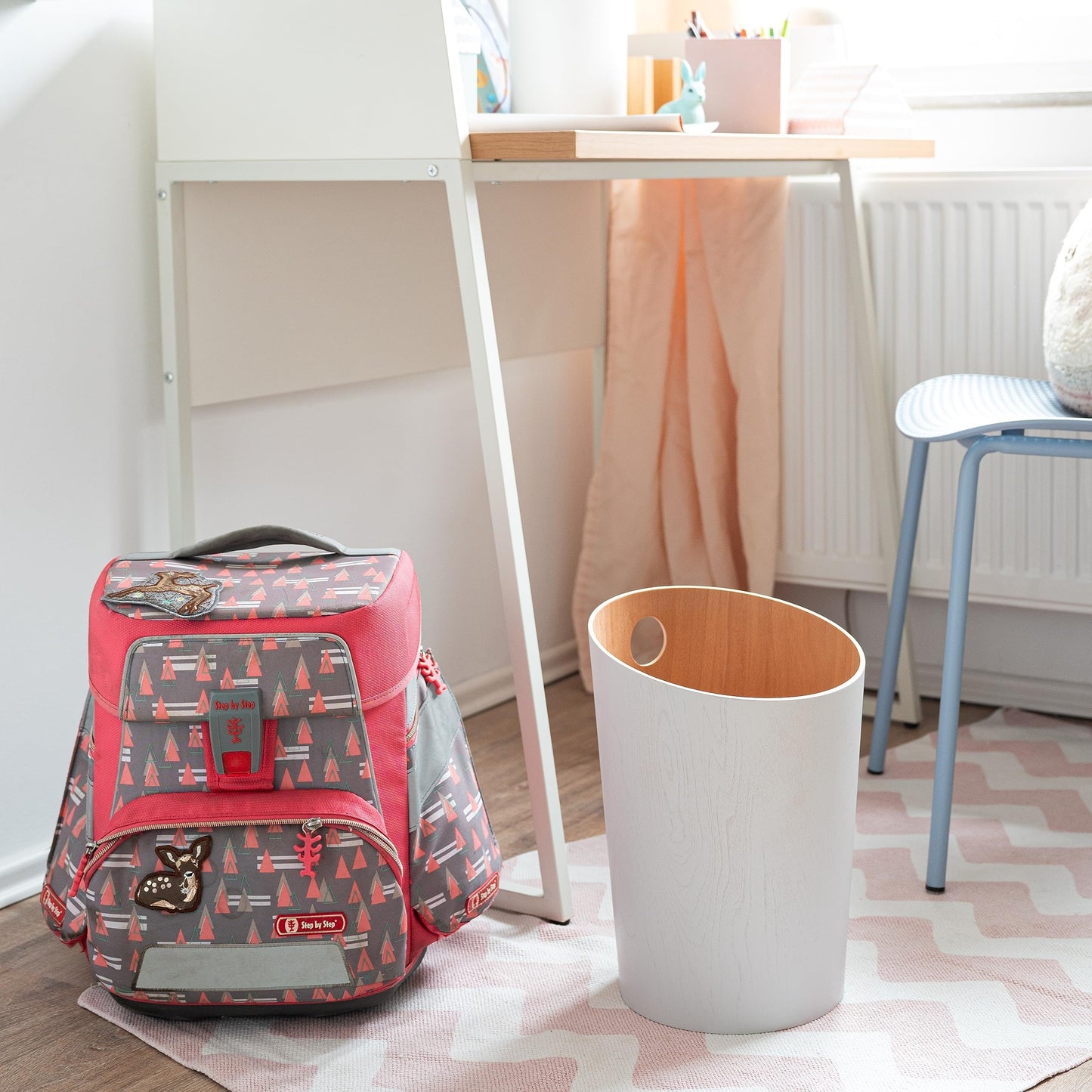 Kazai. Design Paper Bin 'Bennet' | Unique Waste Paper Basket for Office, Bedroom, Children's Room, and More | Office Bin Made of Real Wood Veneer |