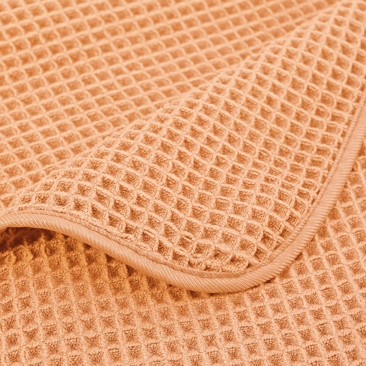 POLYTE Microfibre Oversize, 76 x 152 cm, Quick Dry Lint Free Bath Towel Set, 6 Piece (Orange, Waffle Weave)