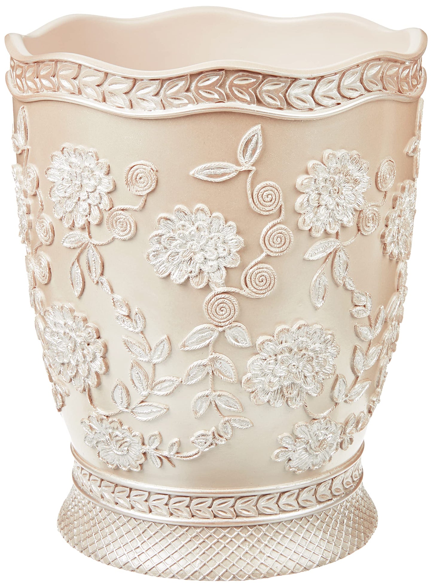 Popular Bath Rose Vine, Beige-Taupe, Waste Basket