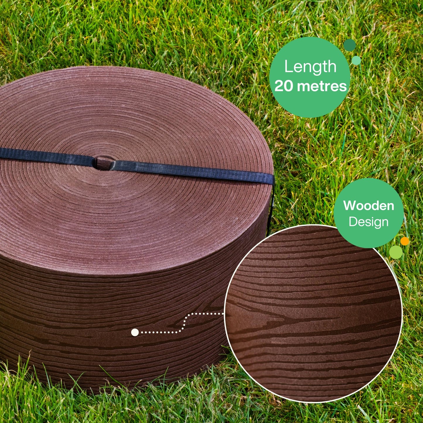 UNIGARDIA Flexible Lawn Edging 20 m - Height 13 cm, Thickness 3 mm - Plastic Grass Border & Flower Bed Garden Edging - Easy to use, UV resistant,