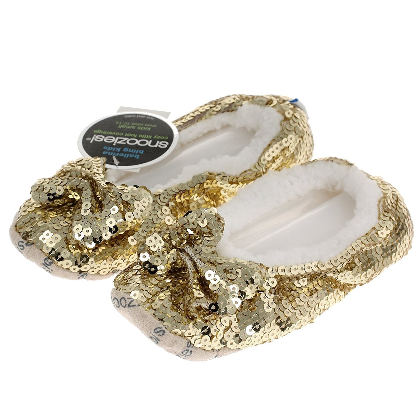 Childrens Kids Gold Bling Ballerina Snoozies Large