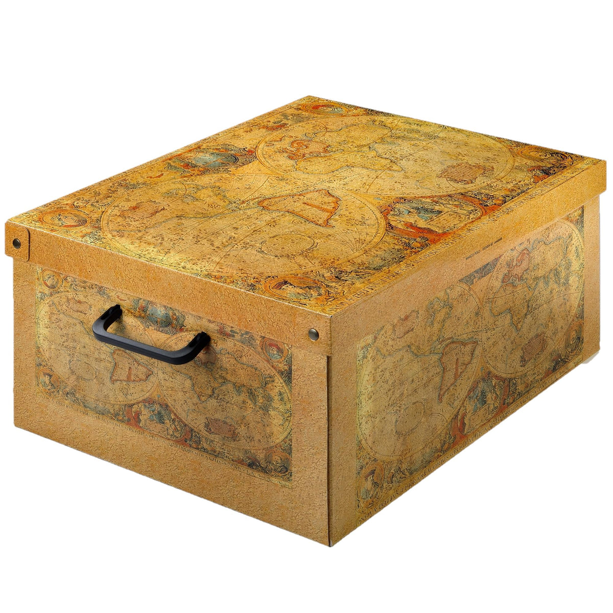 Lavatelli Cardboard Storage Boxes with Lid World Map 32x42x21cm Bedroom