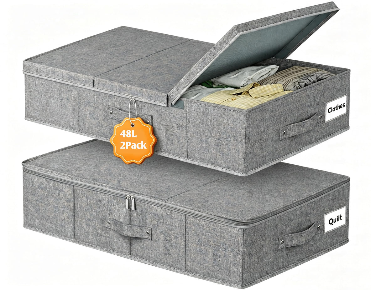 Mavivegue 2 Pack Underbed Storage Boxes with Lids