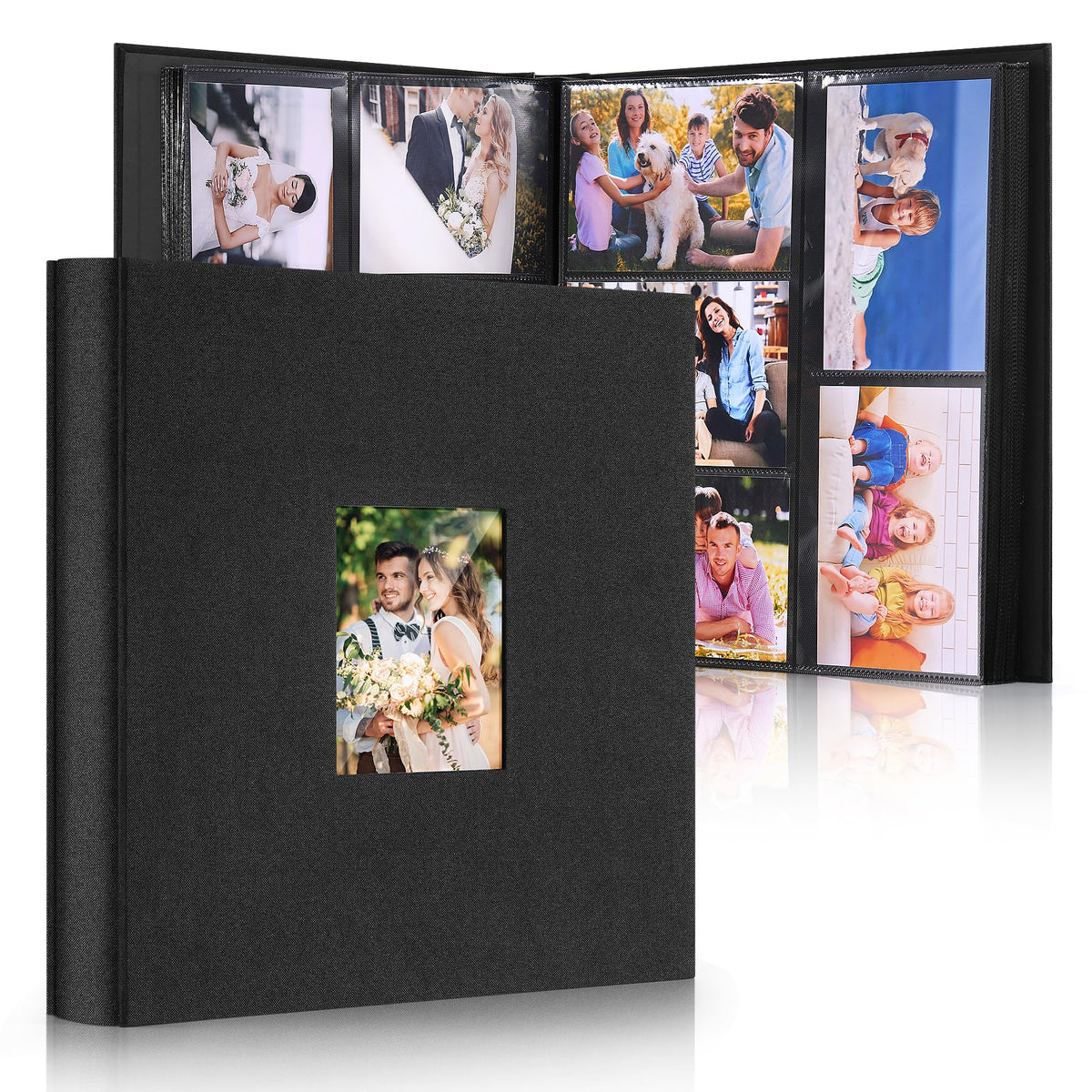 DazSpirit Photo Albums 6x4 Inch 600 Photos Slip In, Customizable Linen Cover 10x15 Photo Album, Large Capacity, Slip-in Pockets, Ideal for Wedding