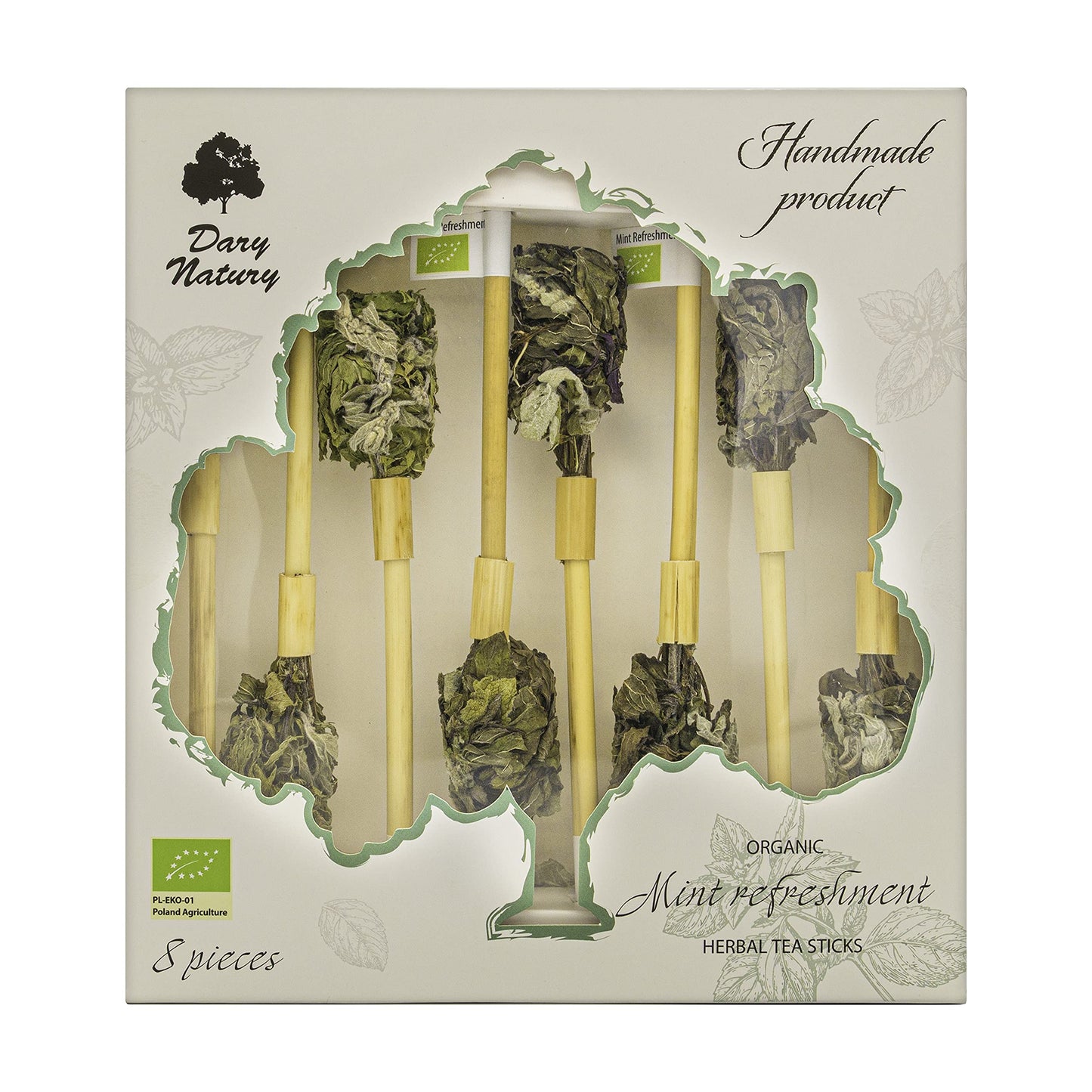 Organic Mint Refreshment Herbal Tea Sticks Handmade Bio Product Gift Set Strong mint plant aroma Refreshing effect Organic farming product