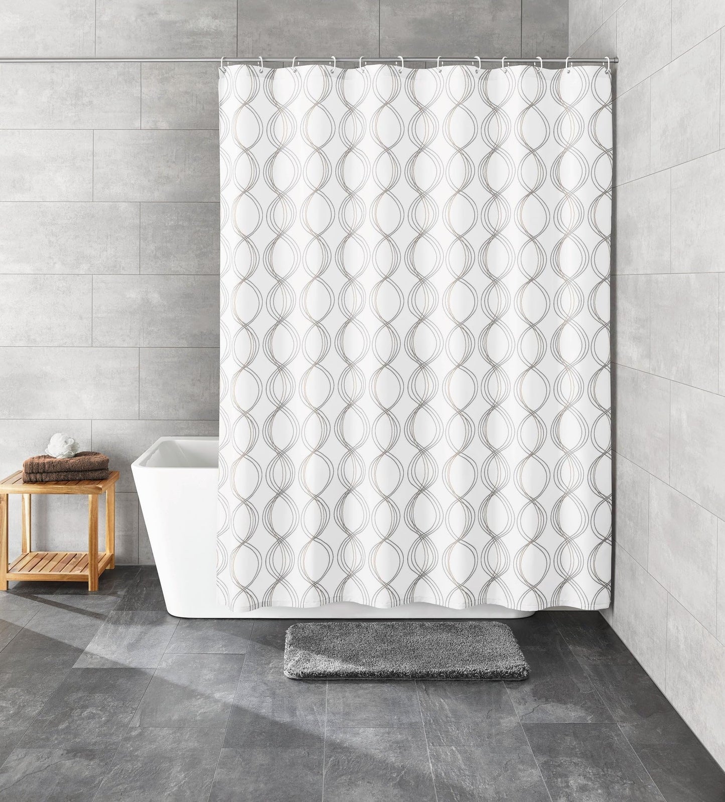 Kleine Wolke Classy TXT Shower Curtain 120 x 200 cm White