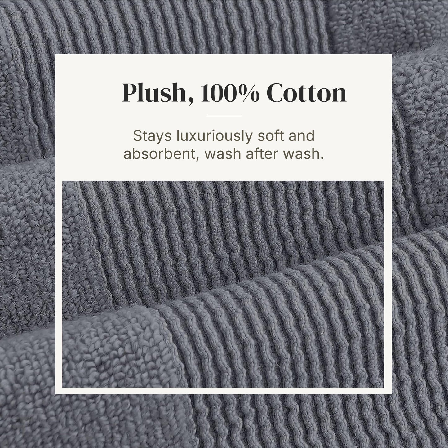 Modern Threads Amrapur Overseas 100% Combed Cotton Toilet Set, Charcoal, 6 pieces