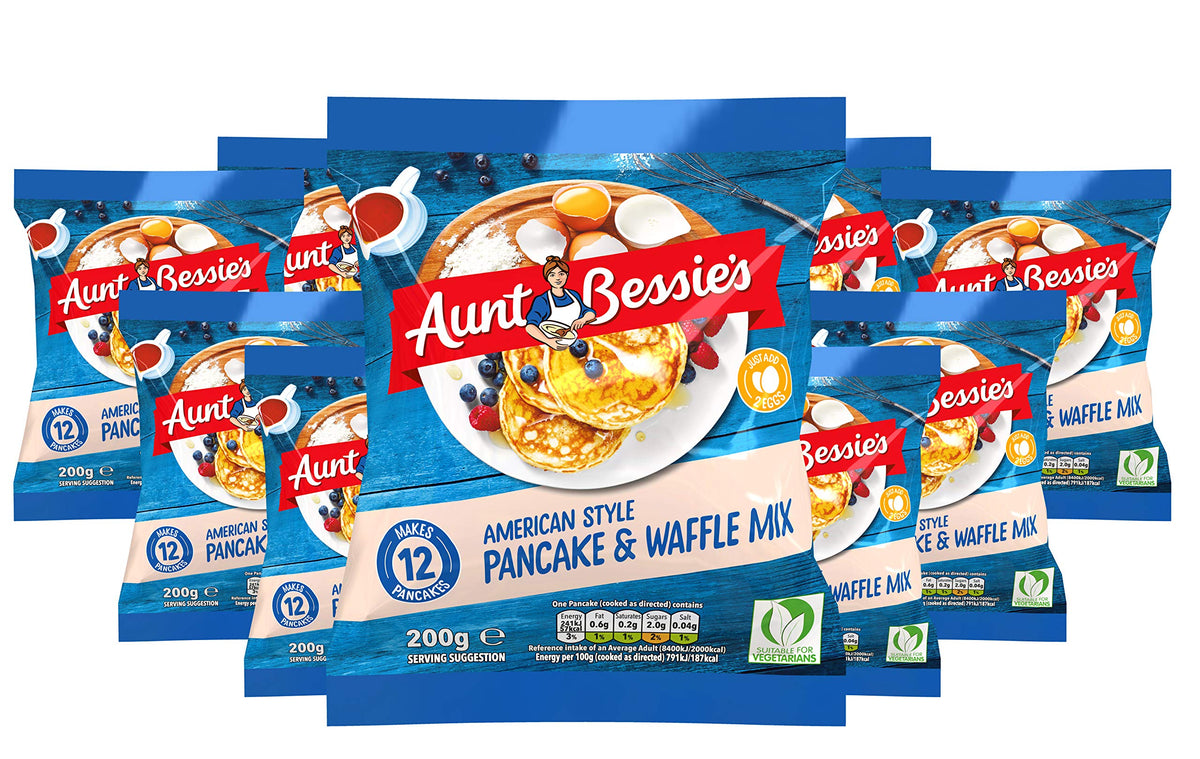 Aunt Bessie's American Style Pancake Batter Mix & Waffle Batter Mix 200g, Pack of 12