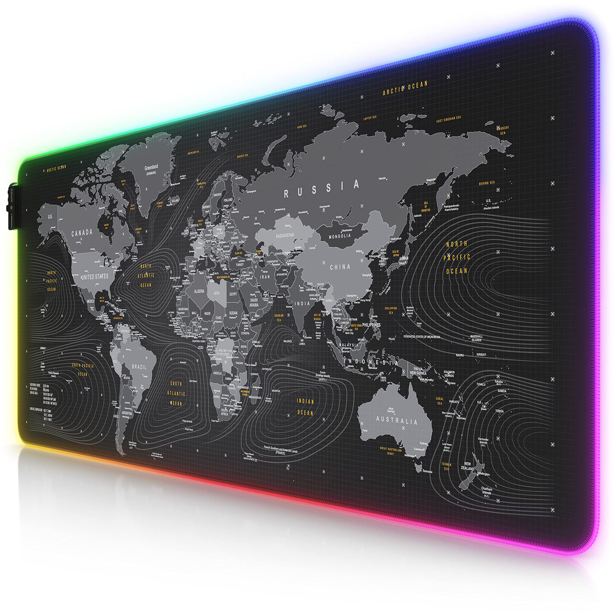 CSL - XXXL RGB Gaming Mouse Mat - LED Desk Pad - 900x400 mm Oversize - XXL Mouse Pad - LED Multi colour - 11 lighting modes - 7 LED colours plus 4
