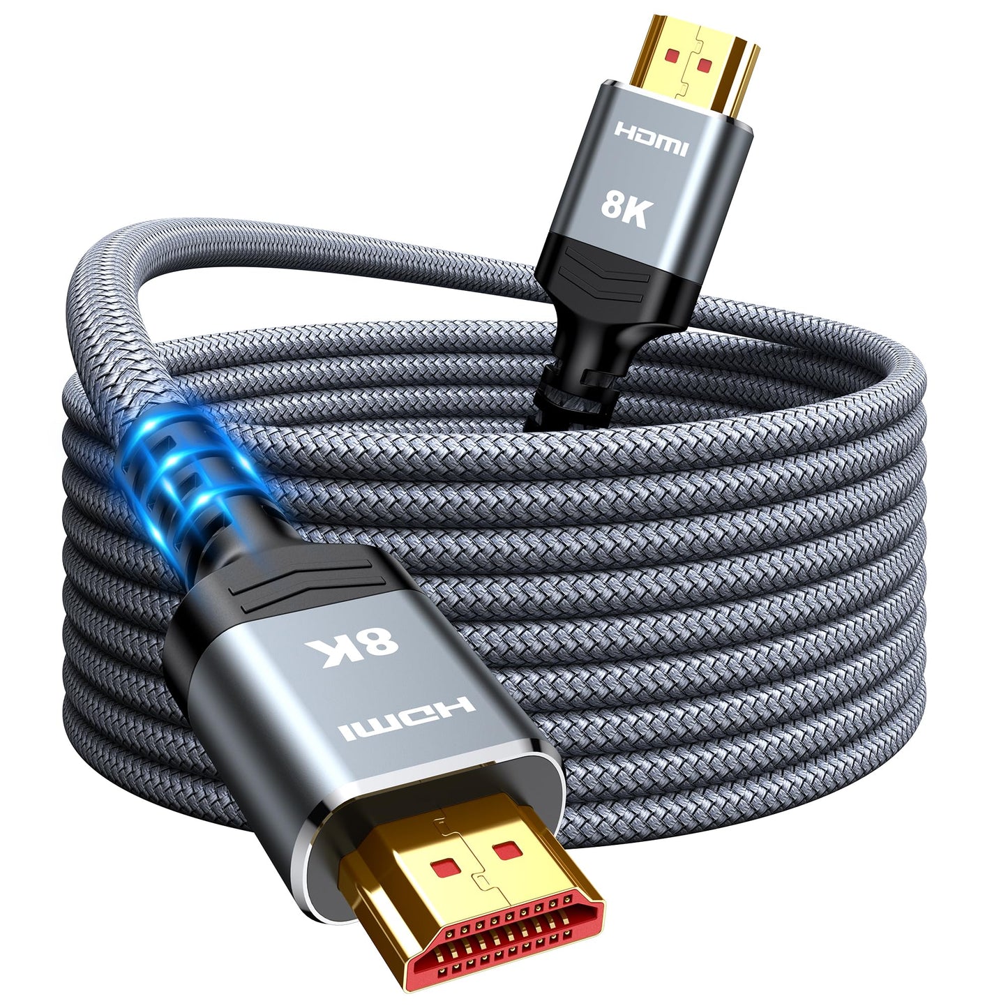 Snowkids 7.5m 8K HDMI Cable, HDMI 2.1 Cable, 8K@60Hz HDMI Lead, 4K@120Hz, eARC HDR10 4:4:4| 21:9, HDCP 2.2/2.3, 3D, VRR, Ethernet Function, Compatible