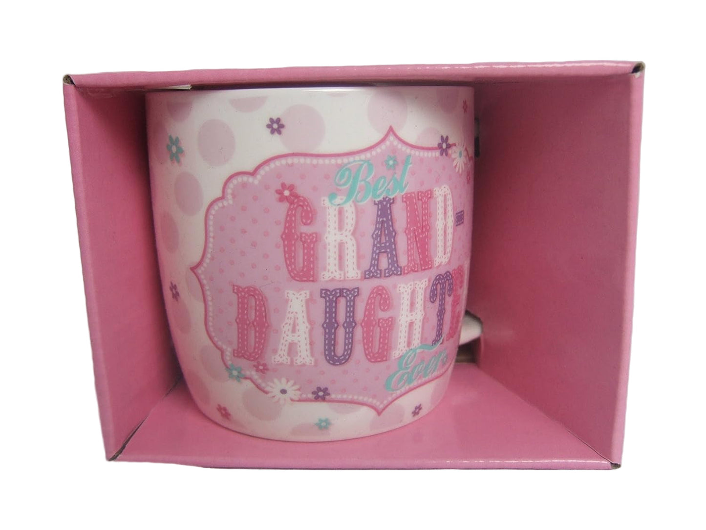 "Best Granddaughter Ever" Pink Vintage Style Pattern Ceramic Novelty Mug