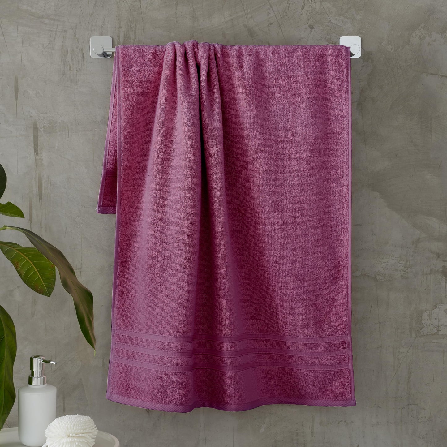 Catherine Lansfield Zero Twist Cotton 90x140cm Bath Sheet Raspberry