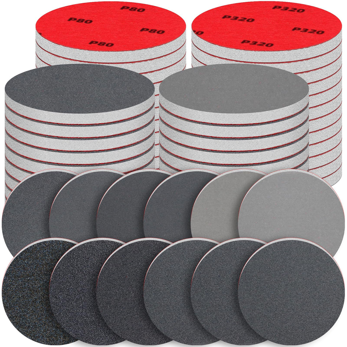 48 Pcs 75mm Sanding Sponge Set 80-3000 Grit Sanding Pads, Flexible Sandpaper Block Coarse and Fine, Foam Sanding Pads Washable and Reusable, Wet and