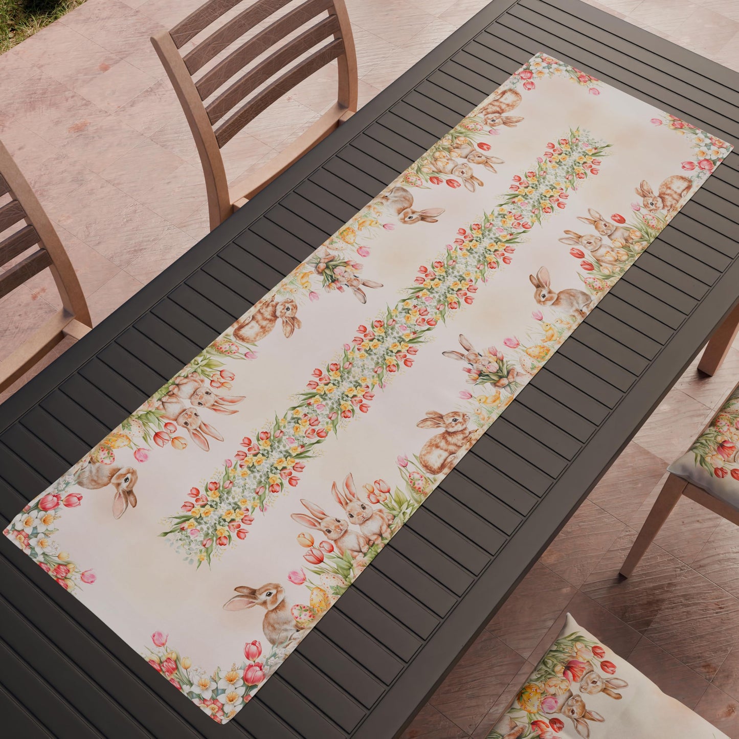 PETTI Artigiani Italiani - Easter Table Runner, Table Runner in Digital Print, 100% Made in Italy | Elegance for the Easter Table