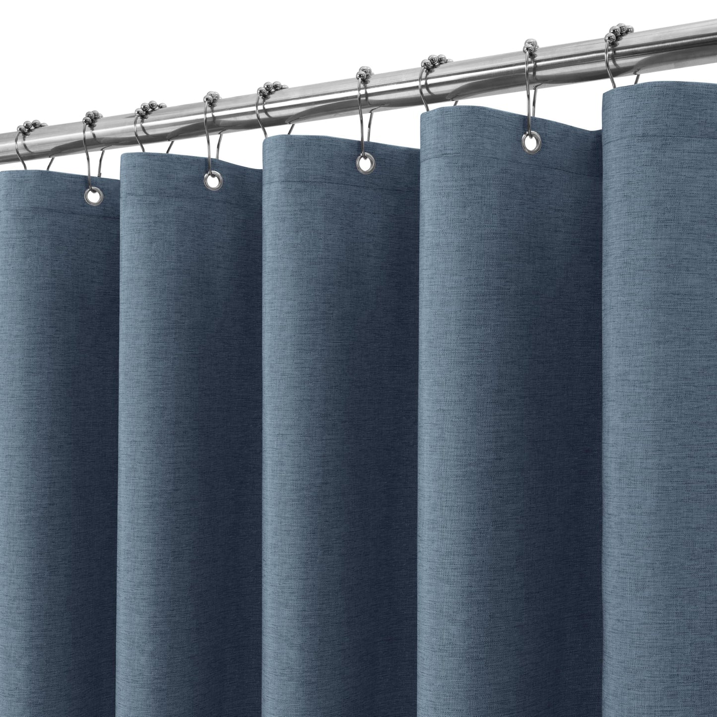 Shower Curtain for Bathroom with Metal Hooks Linen Fabric Shower Curtain Heavy Duty Bath Curtain for Wet Room Bathtub Shower Stall, Hotel Quality,