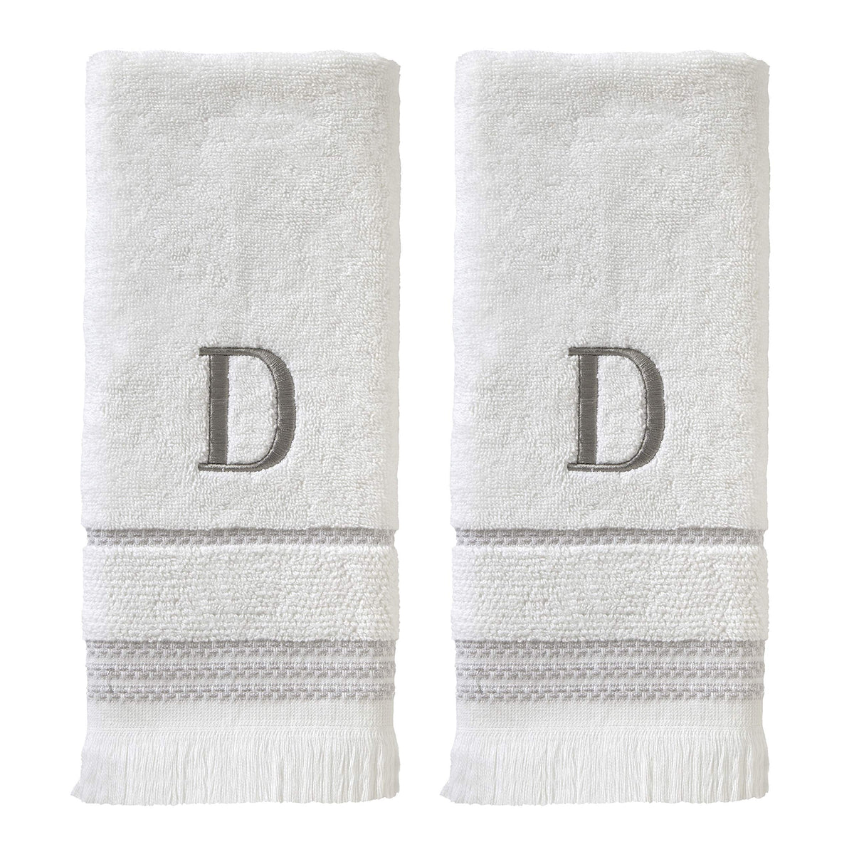 SKL Home Hand Towel Set, D, Cotton, White, 16x26