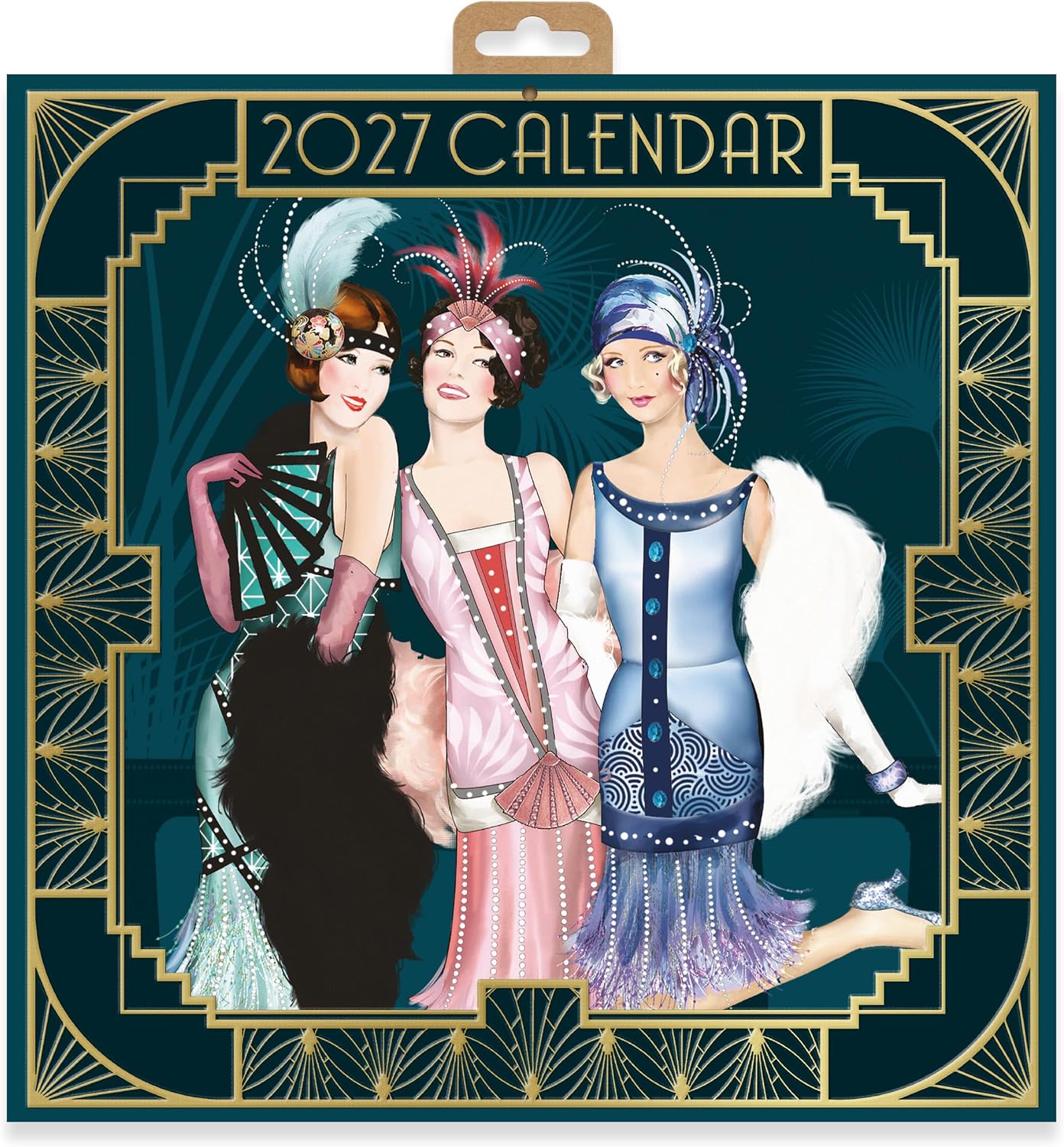 Claire Coxon Art Deco 2027 Square Wall Calendar | Monthly Planner Featuring Original Art Deco Illustrations | Elegant Decorative Calendar