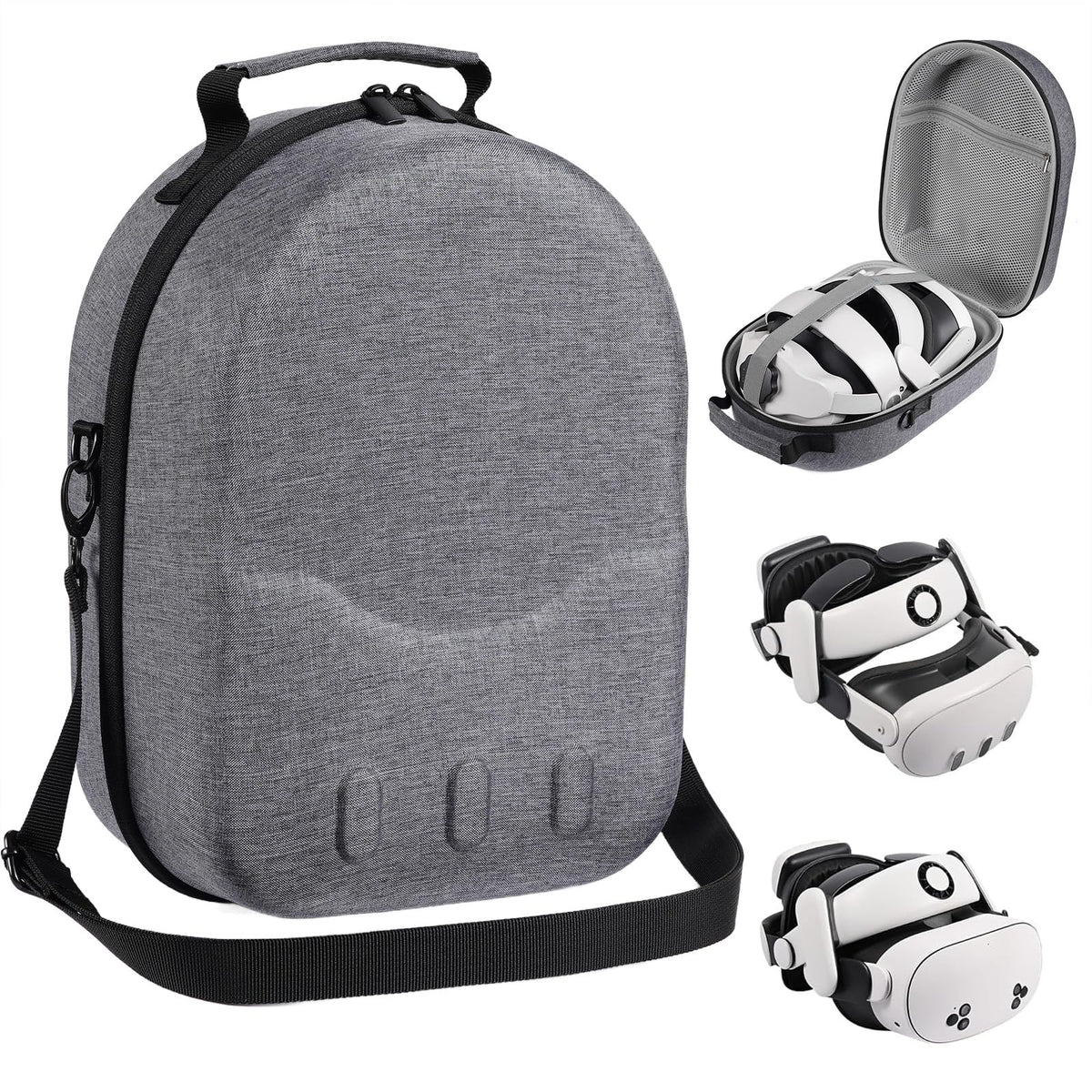 Large size Case for Meta Quest 3/3S, Compatible with Meta Quest 3/3S VR Headset, Controller Grips, Compatible with Battery Elite Strap, controllers