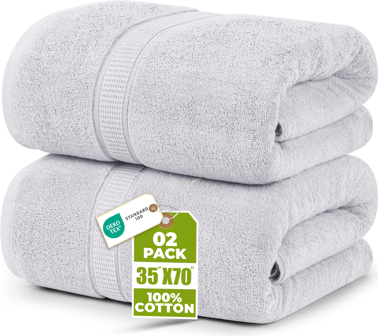 Utopia Towels - Premium Jumbo Bath Sheet (90 x 180 cm, 2 Pack) - 100% Ring Spun Cotton Highly Absorbent and Quick Dry Extra Large Bath Sheet