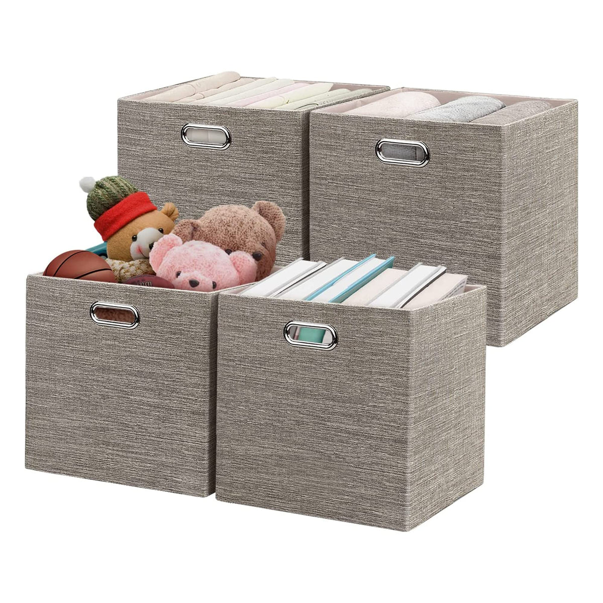 Posprica 3X Thicker Collapsible Storage Bins,13×13 Foldable Storage Cube Boxes Fabric Drawer for Closet Shelf Cabinet Bookcase