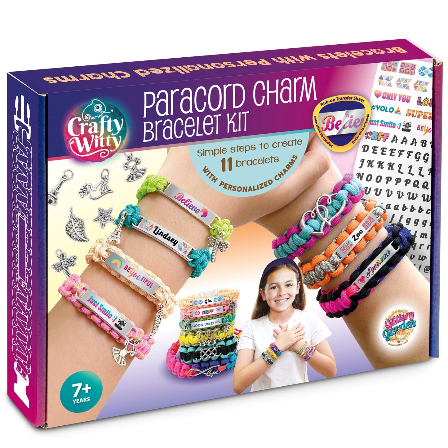Paracord Bracelet Making Kit with Charms - Art & Craft Gift for KIDS Age 8 9 10 11 12 & Teens 13 14 Year Old. Make Your Own Friendship & Jewellery for