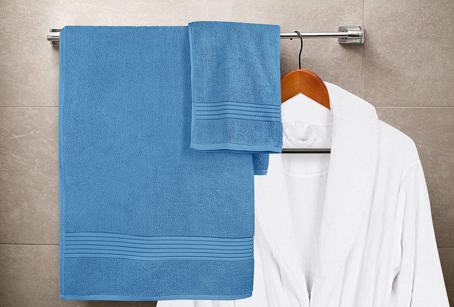 Utopia Towels - 600 GSM 8-Piece Premium Towel Set, 2 Bath Towels, 2 Hand Towels and 4 Washcloths -100% Ring Spun Cotton - Machine Washable
