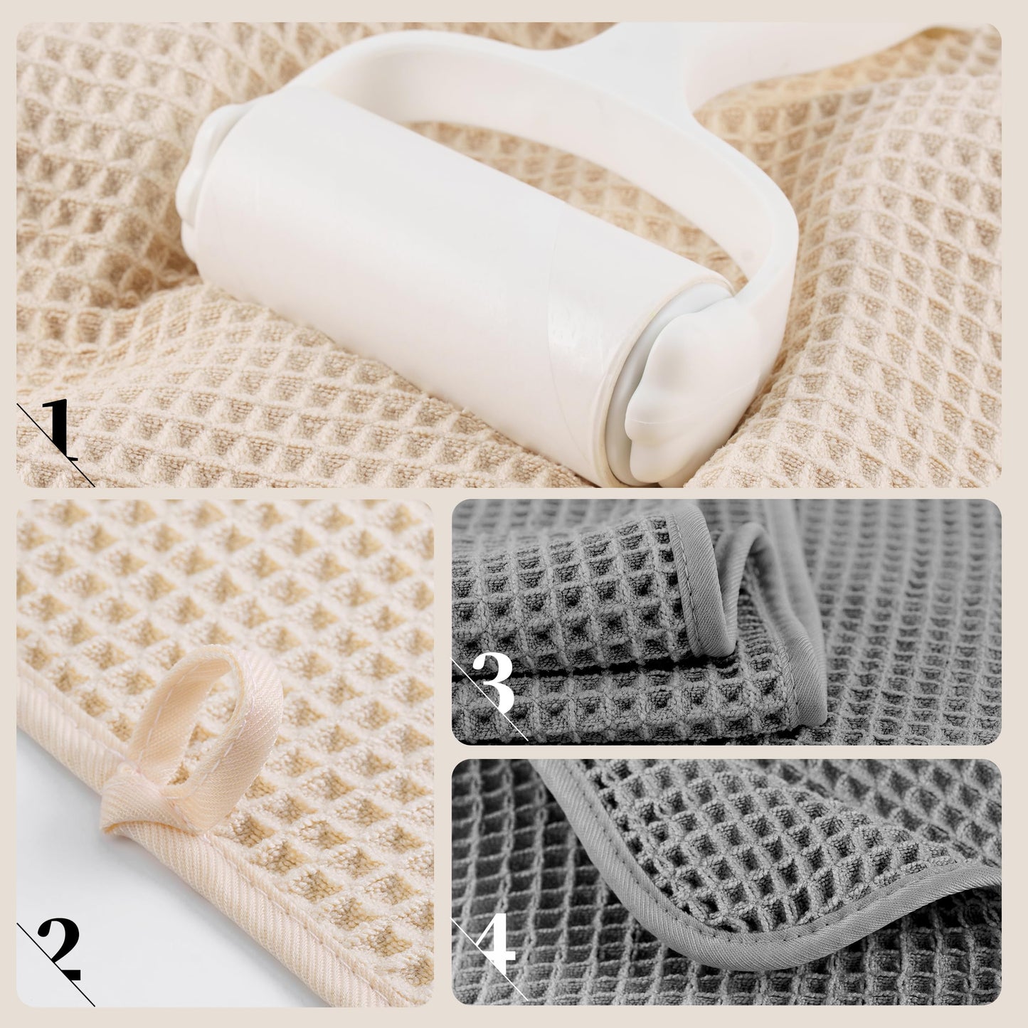 POLYTE 430 GSM Microfibre Quick Dry Waffle Bath Towel, 76.2x152.4 cm