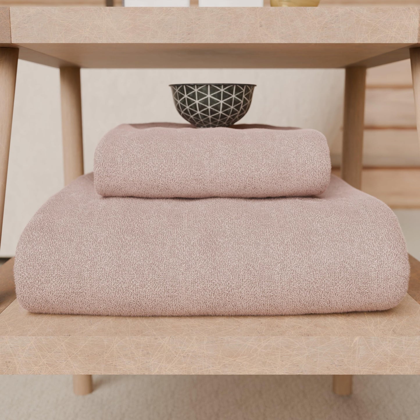PETTI Artigiani Italiani - 100% Cotton Terry Bath Towels, 2+2 Towel Set, 4 Pieces 2 Face Towels and 2 Hand Towels, Powder Towels