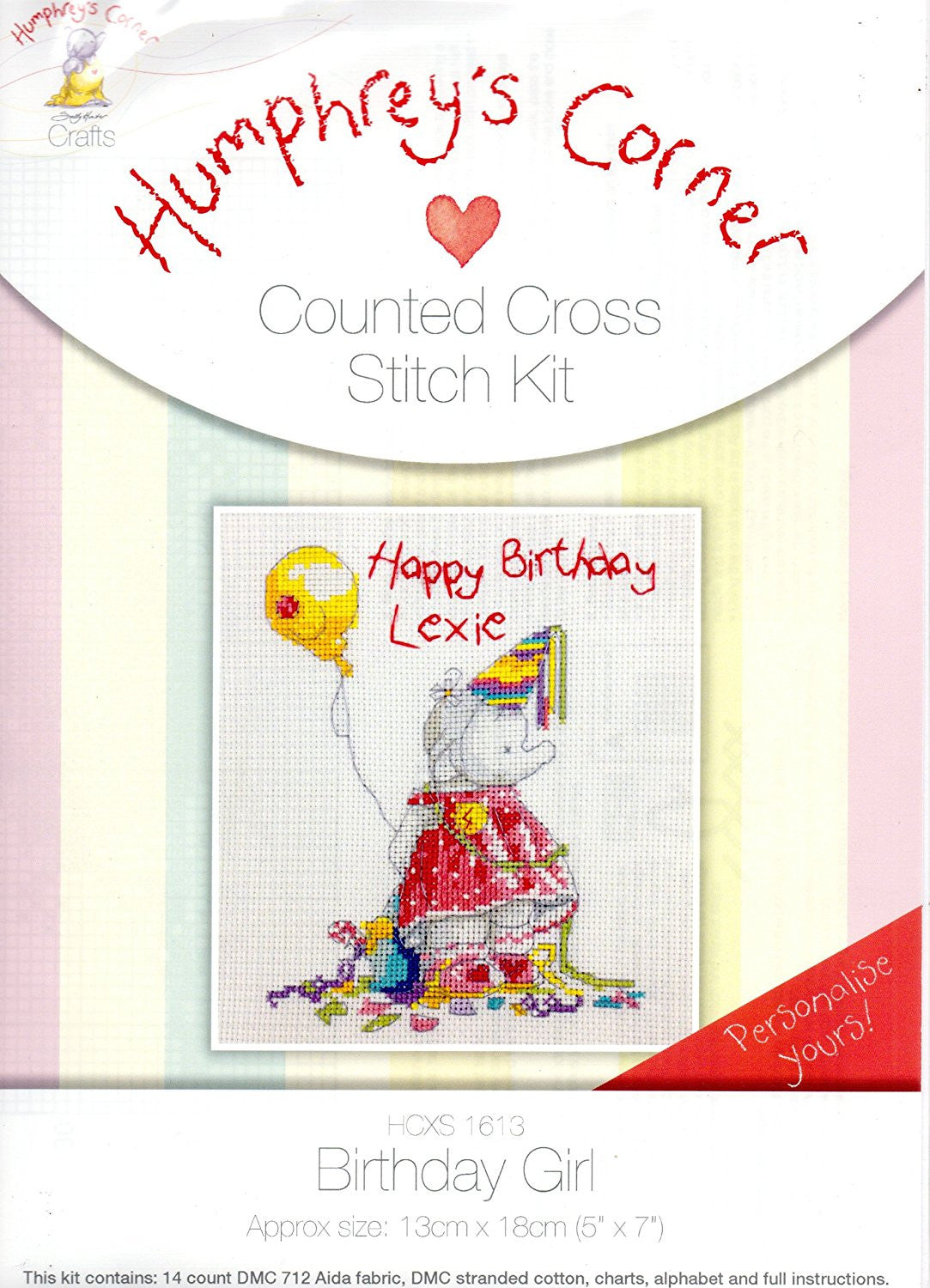 Counted cross stitch kit (BIRTHDAY CANDLES) by Humphrey's Corner