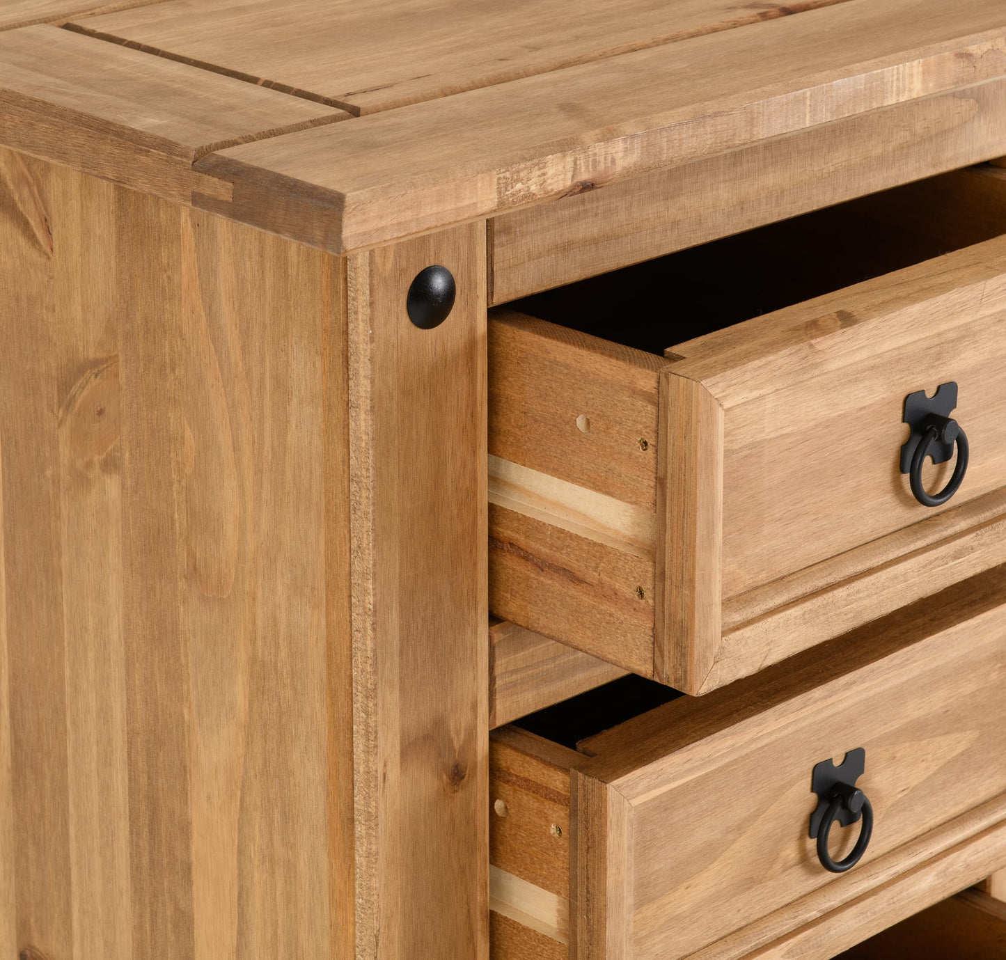Seconique Corona 5 Drawer Narrow Chest in Distressed Waxed Pine
