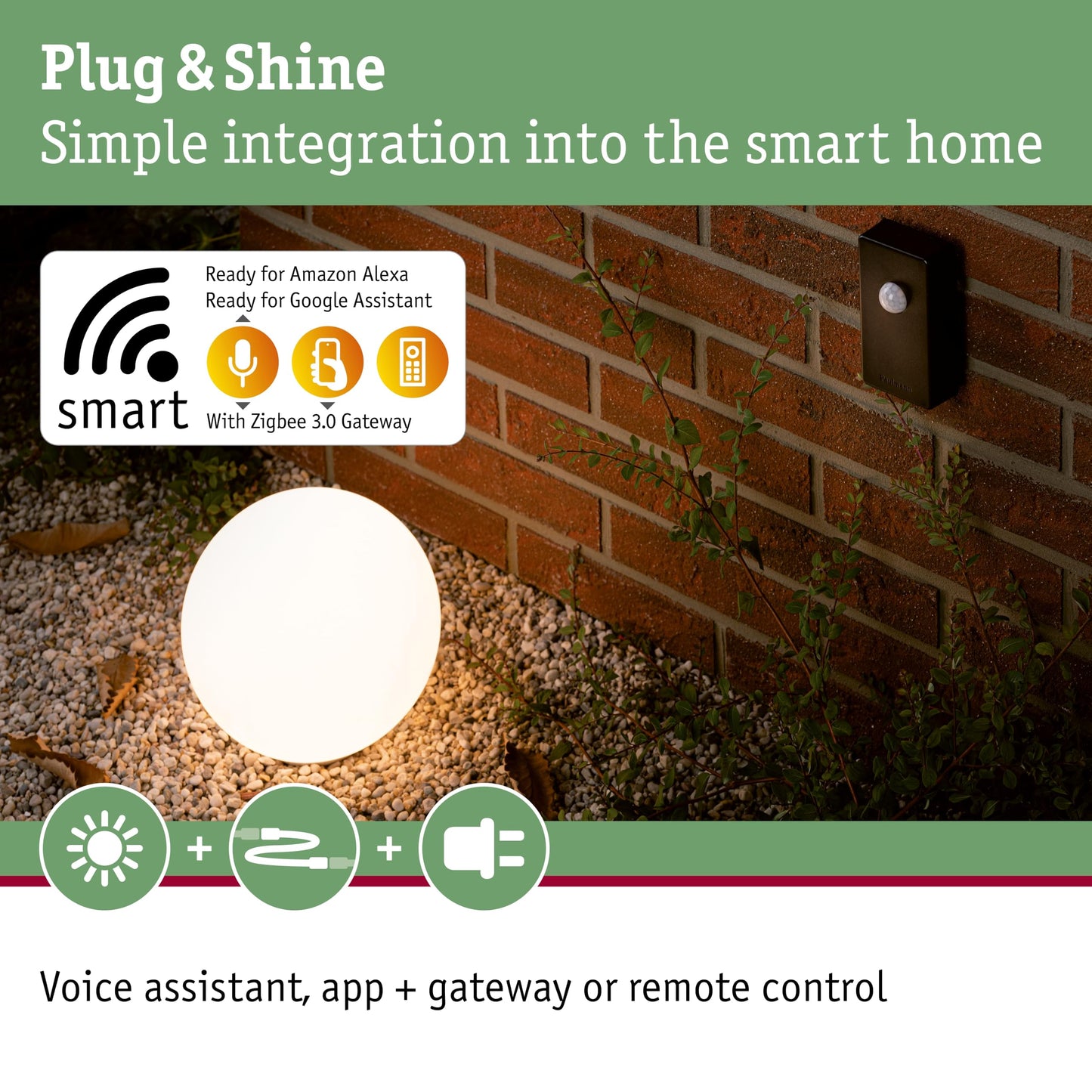 Paulmann 93999 Plug & Shine Zigbee Outdoor luminaires IP68 SmartHome max. 75 watts Control dimmable, Black