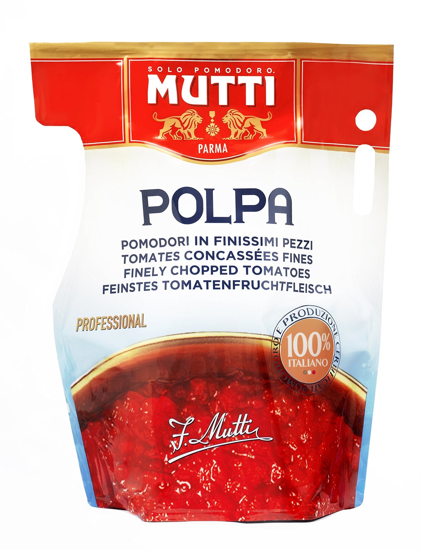 Mutti ? Polpa, Finely Chopped Tomatoes 5kg, (Pack of 2)