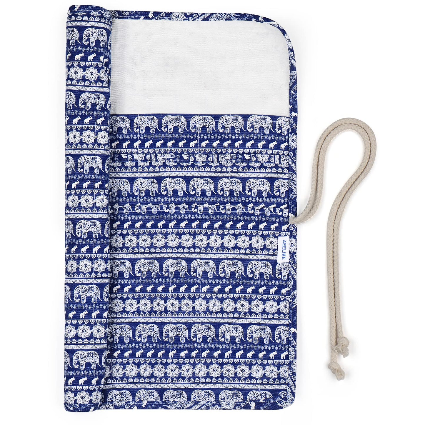 Aeelike Knitting Needle Roll Up Case Empty, Knitting Needle Case for 14inch Long Straight Knitting Pins, Knitting Needles Organiser Roll Wrap Storage