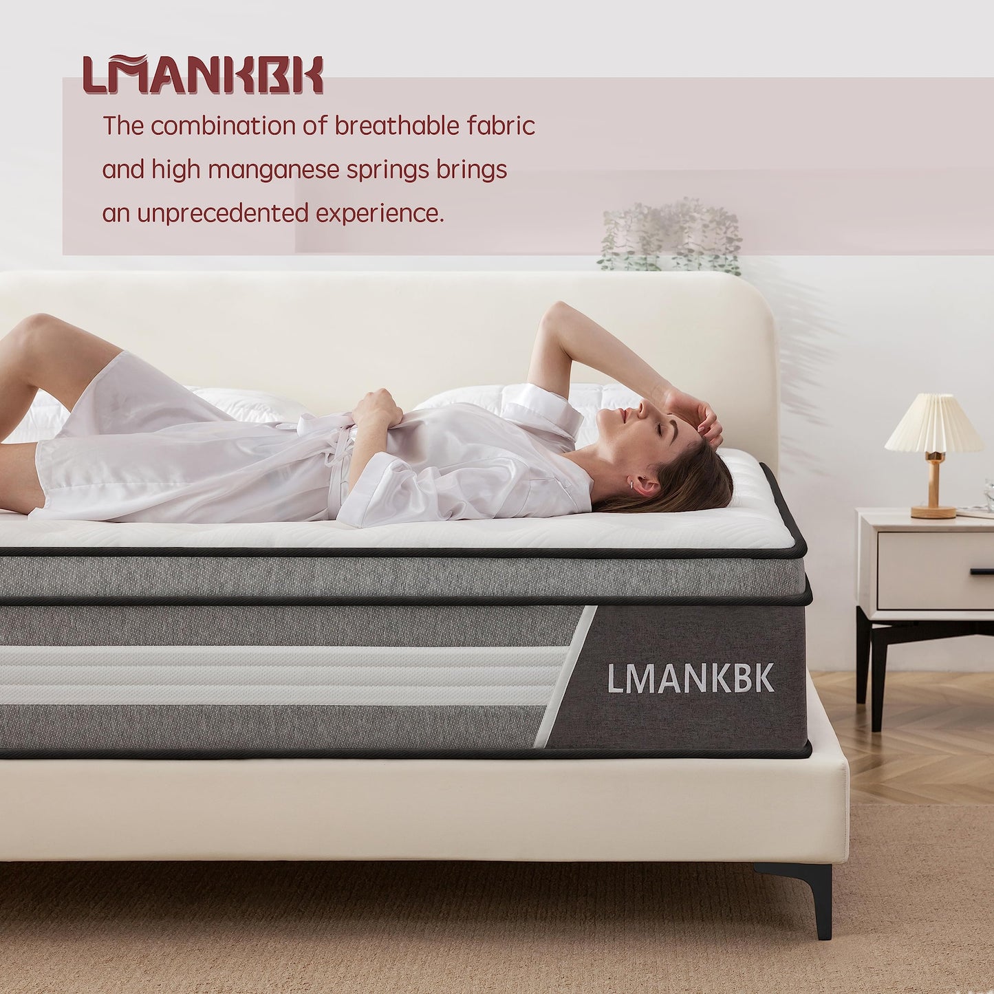 LMANKBK Single Mattress 3FT Hybrid 90x190x25cm,Height 25CM Memory Foam & Pocket Springs, 7 Zone Orthopedic, Medium Firm, Motion Isolation