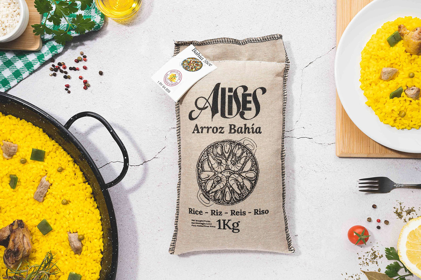 Alises - Enamelled Carbon Steel Pan (Naturally Non-Stick) Paella Pan 50 cm - Paella Pan Regular 50 cm