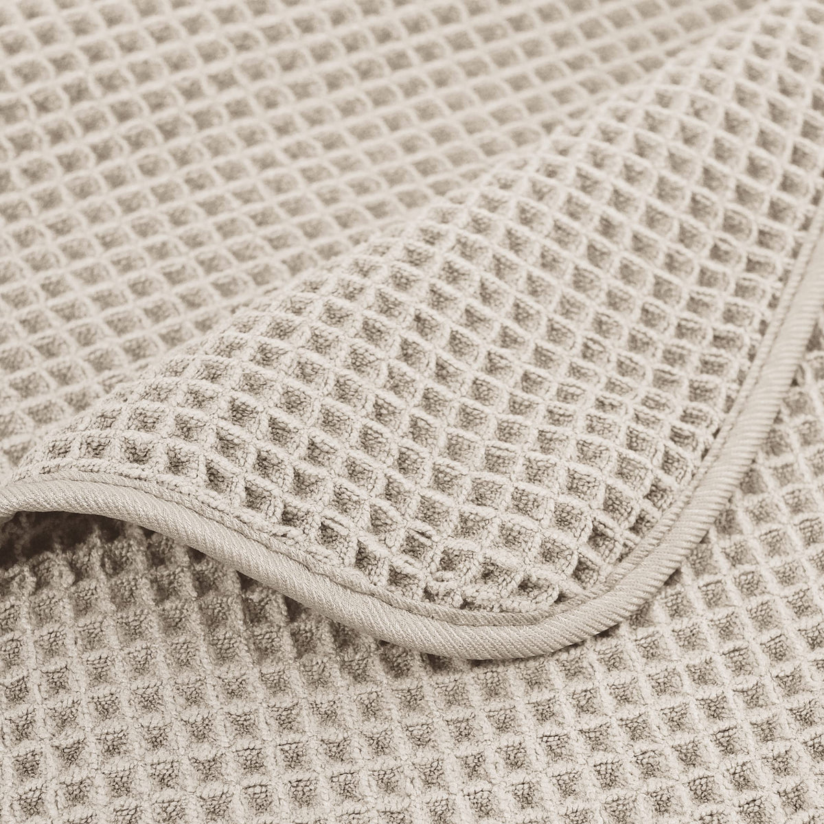 POLYTE Microfibre Quick Dry Lint Free Bath Sheet, 89 x 178 cm, Set of 2 (Beige, Waffle Weave)