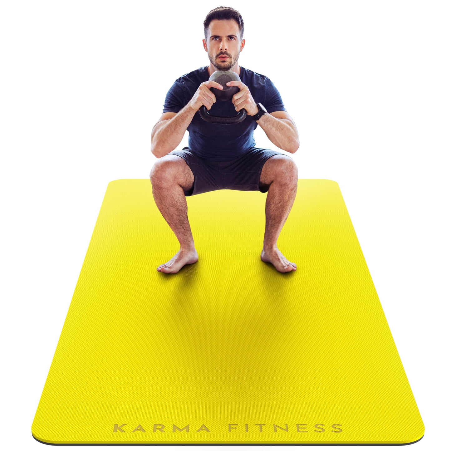 Large Exercise Mat  Extra Wide & Extra Thick Yoga Mat (183cm x 80cm x 10mm), TPE Fitness Mat with Free Carry Straps, Perfect for HiiT Home Workouts &