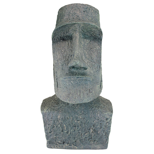 Design Toscano Easter Island Ahu Akivi Moai Monolith Garden Statue, Large 61 cm, Polyresin, Grey Stone
