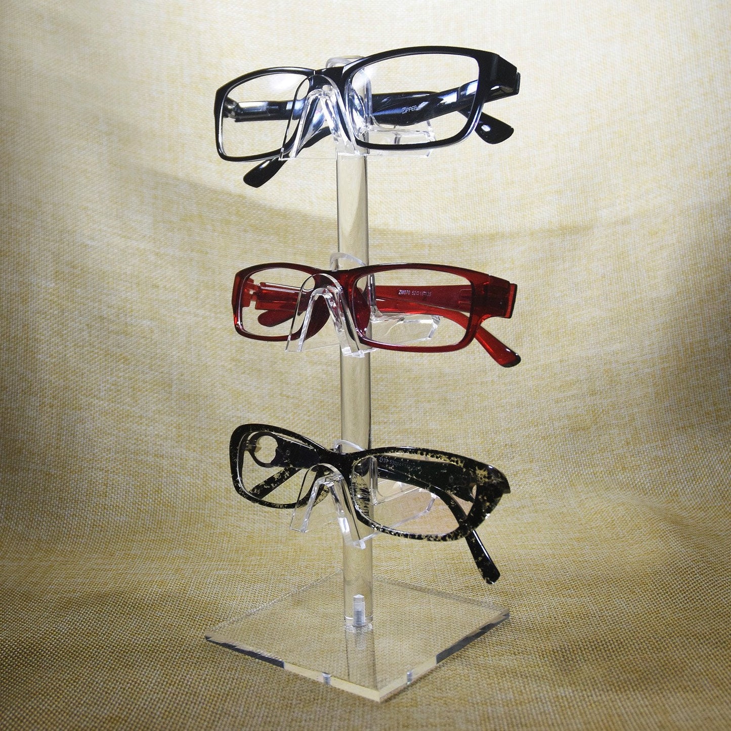 Mooca 2 Pcs Set Acrylic 3 Tier Eyeglasses Frame Riser Display Stand, Sunglasses Rack, Sunglasses Rack Holder, Acrylic Eyewear Display
