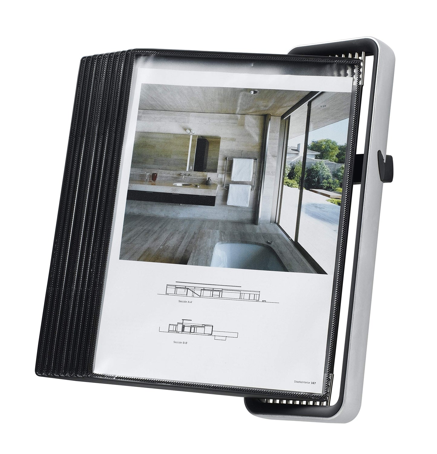 Tarifold ES 714517 – A4 Wall Display for VEO Catalogues with 10 PVC Sleeves, Black