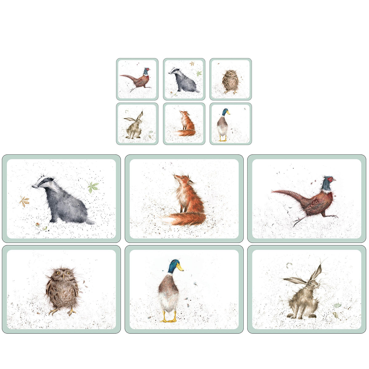Pimpernel Wrendale Designs - Set of 6 Placemats and Coasters (X0010568739, X0010268739)