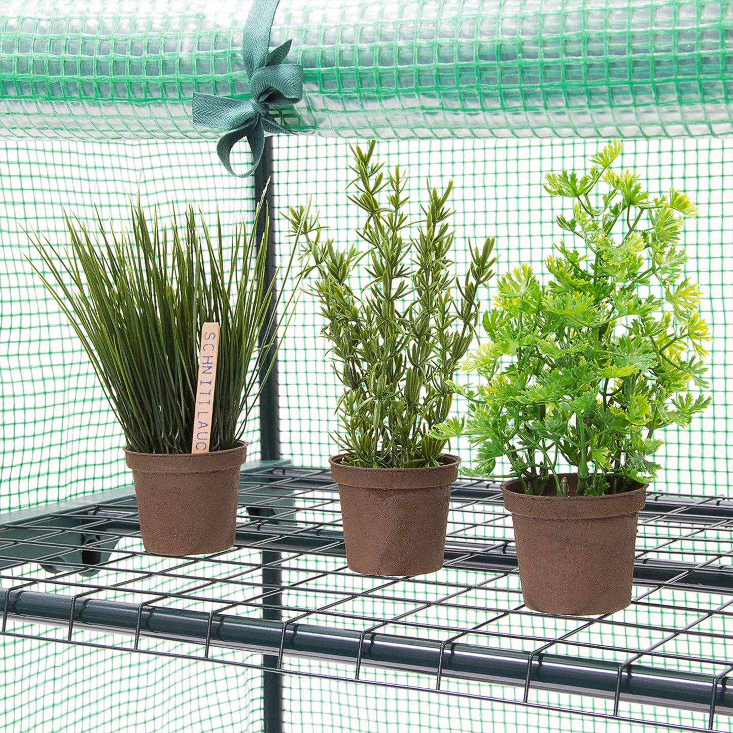 Relaxdays Greenhouse 4 Levels Tear-Resistant Growth Support for Plants, Levels Each of 60 x 46 cm (23.6 x 18.1 in), Green