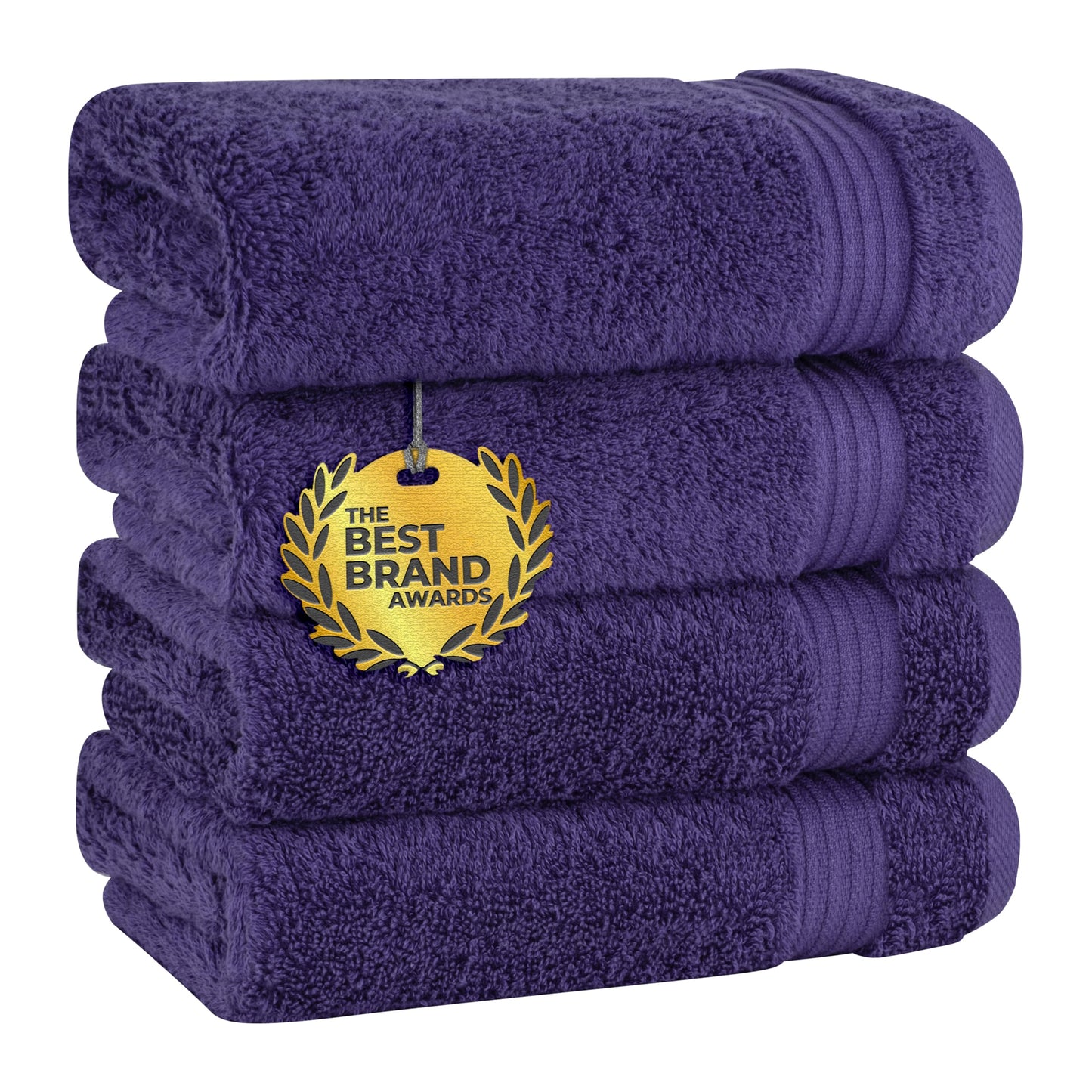 Cotton Paradise Hand Towels for Bathroom, 100% Cotton Turkish 4 Piece Hand Towel Set, Soft Absorbent Face Towels Clearance Set, Purple Hand Towels