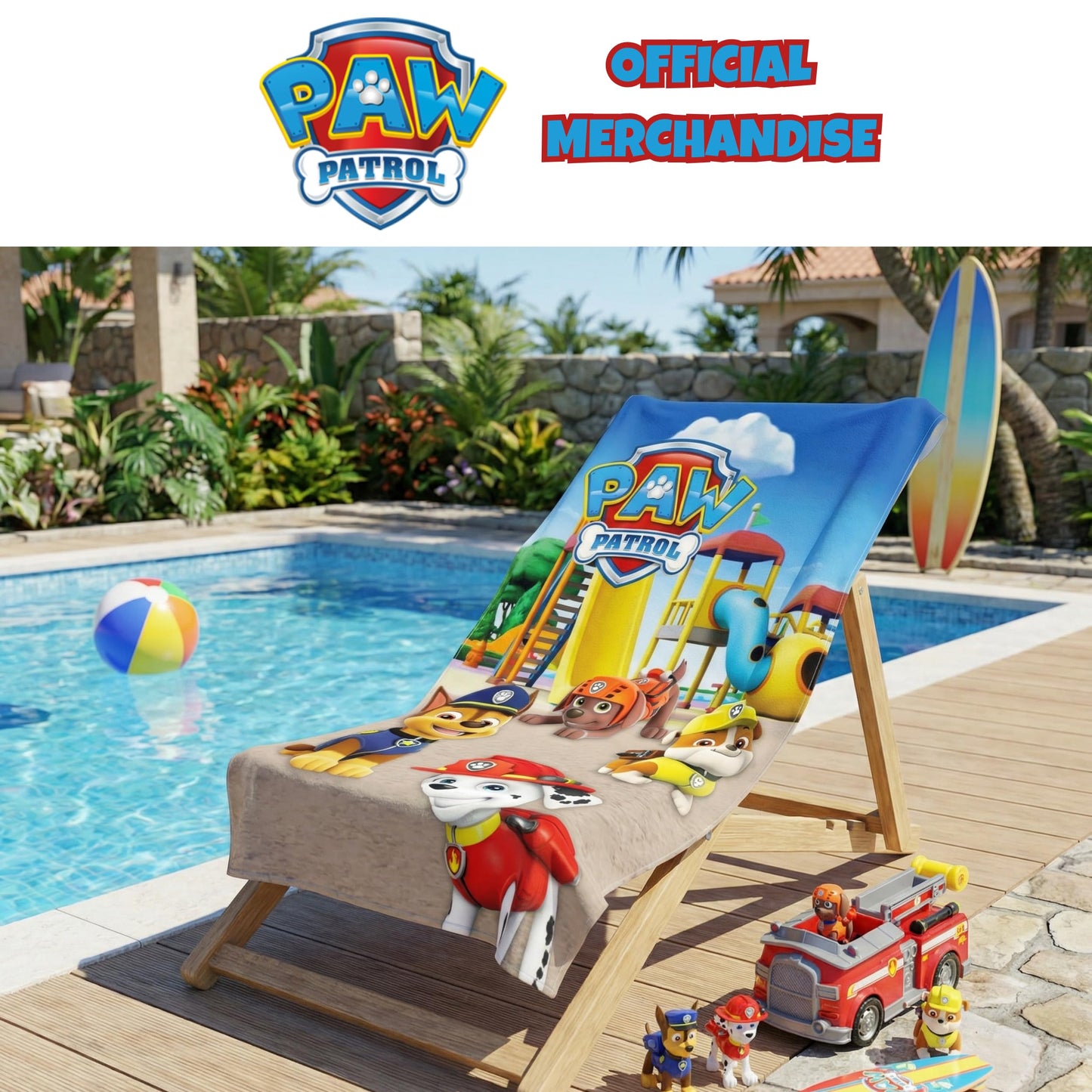 BrandMac Paw Patrol Beach & Bath Towel 70x140cm, 100% Cotton | Soft & Absorbent Kids Bath & Swim Towel | Official Paw Patrol Towel | Ideal for Beach