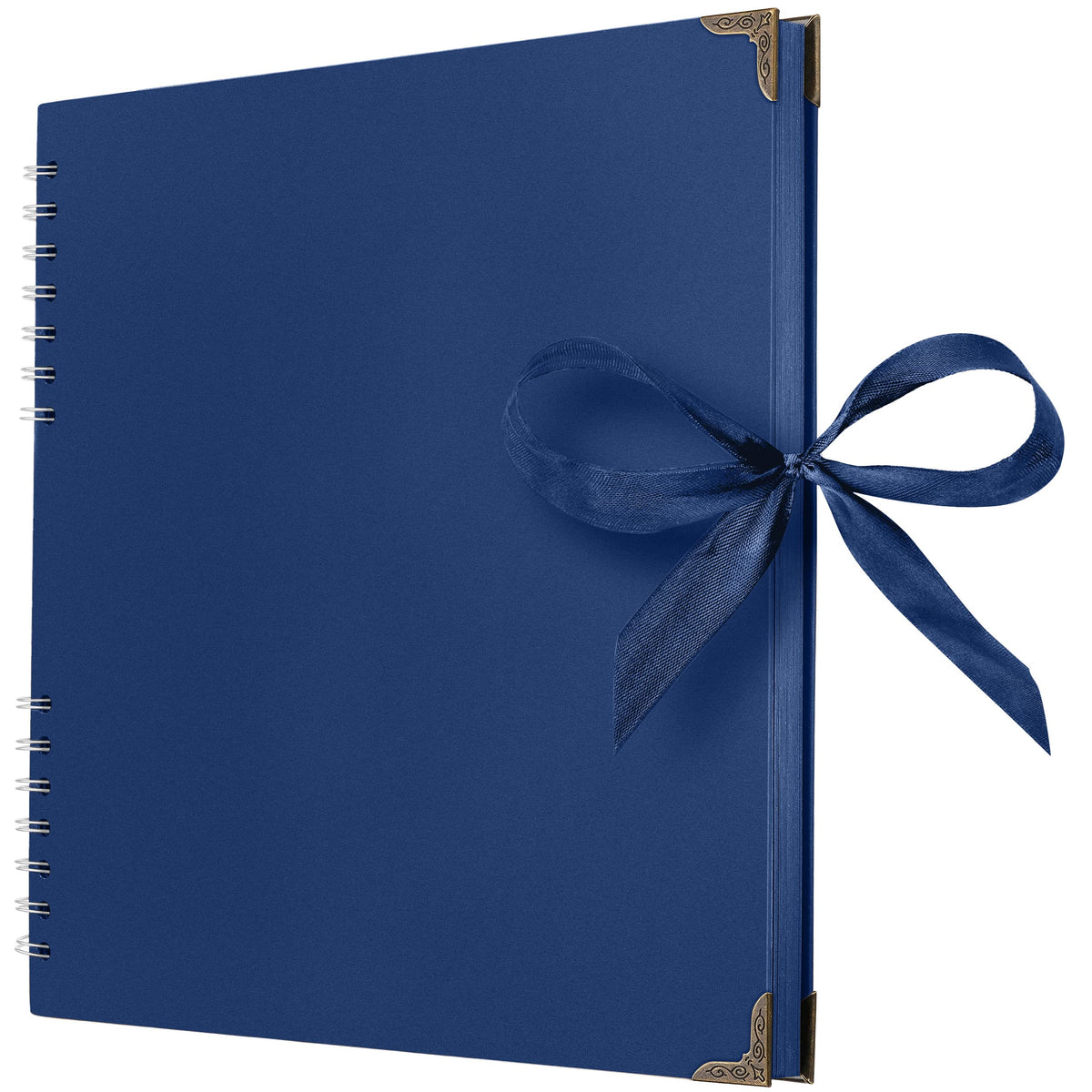 Bstorify Square Scrapbook Photo Albums 80 Pages (28 x 28 Cm) Blue Thick Paper, Hardcover, Ribbon Closure - Ideal for Your Scrapbooking Albums, Art &
