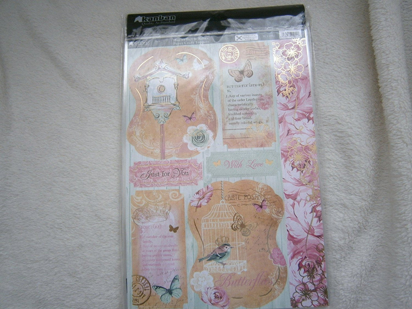 butterflies&roses 2pack papercraft toppers