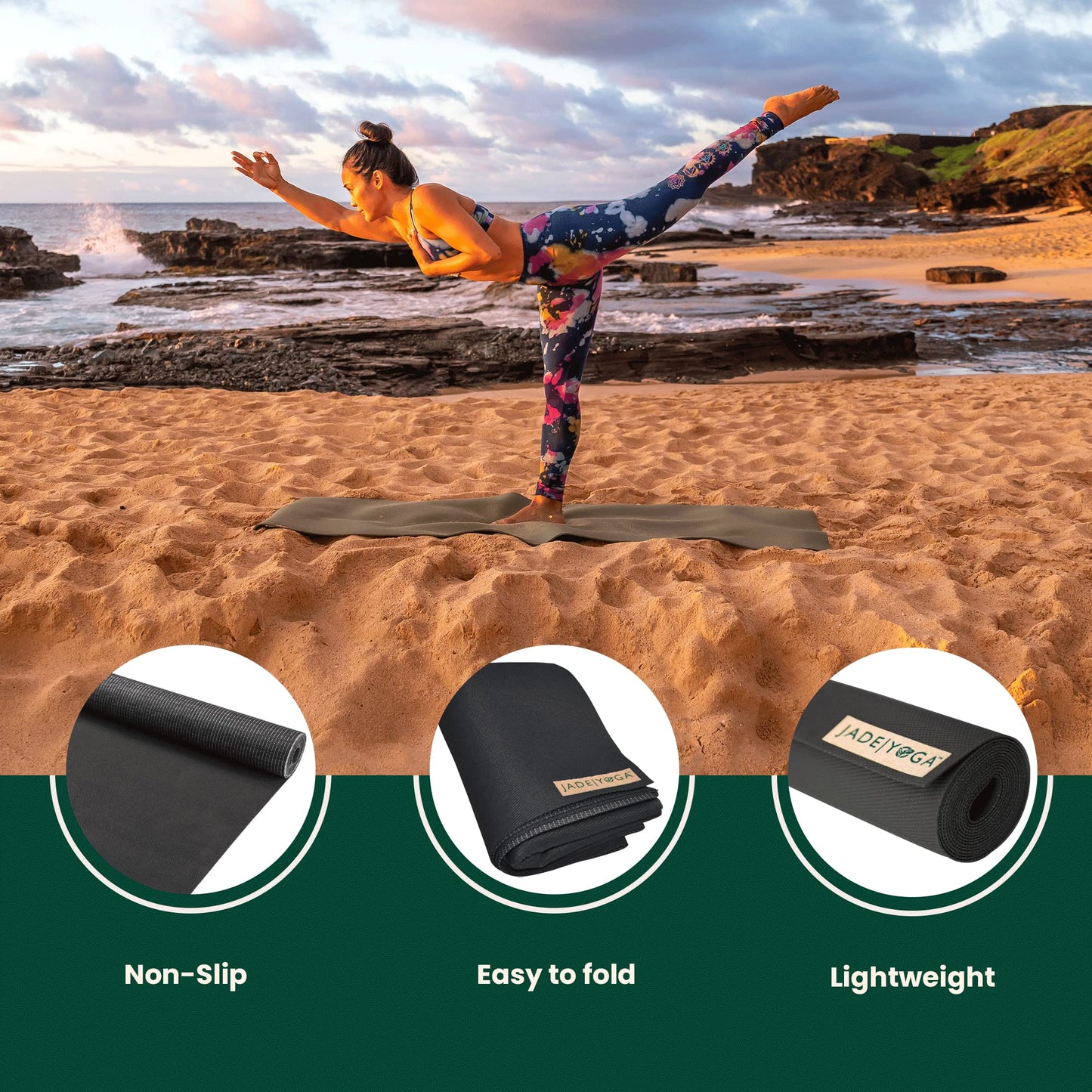 Jade Yoga Voyager Yoga Mat 1.6mm (Black)