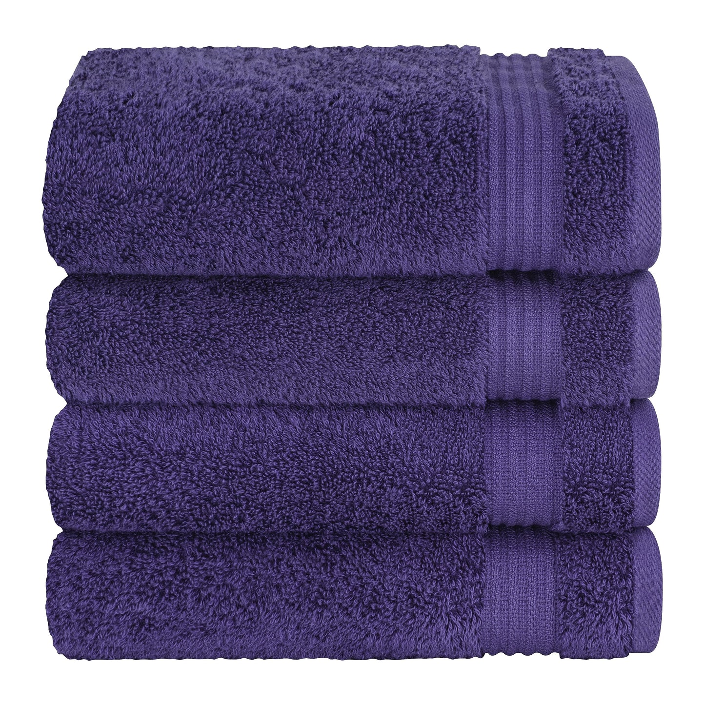 Cotton Paradise Hand Towels for Bathroom, 100% Cotton Turkish 4 Piece Hand Towel Set, Soft Absorbent Face Towels Clearance Set, Purple Hand Towels