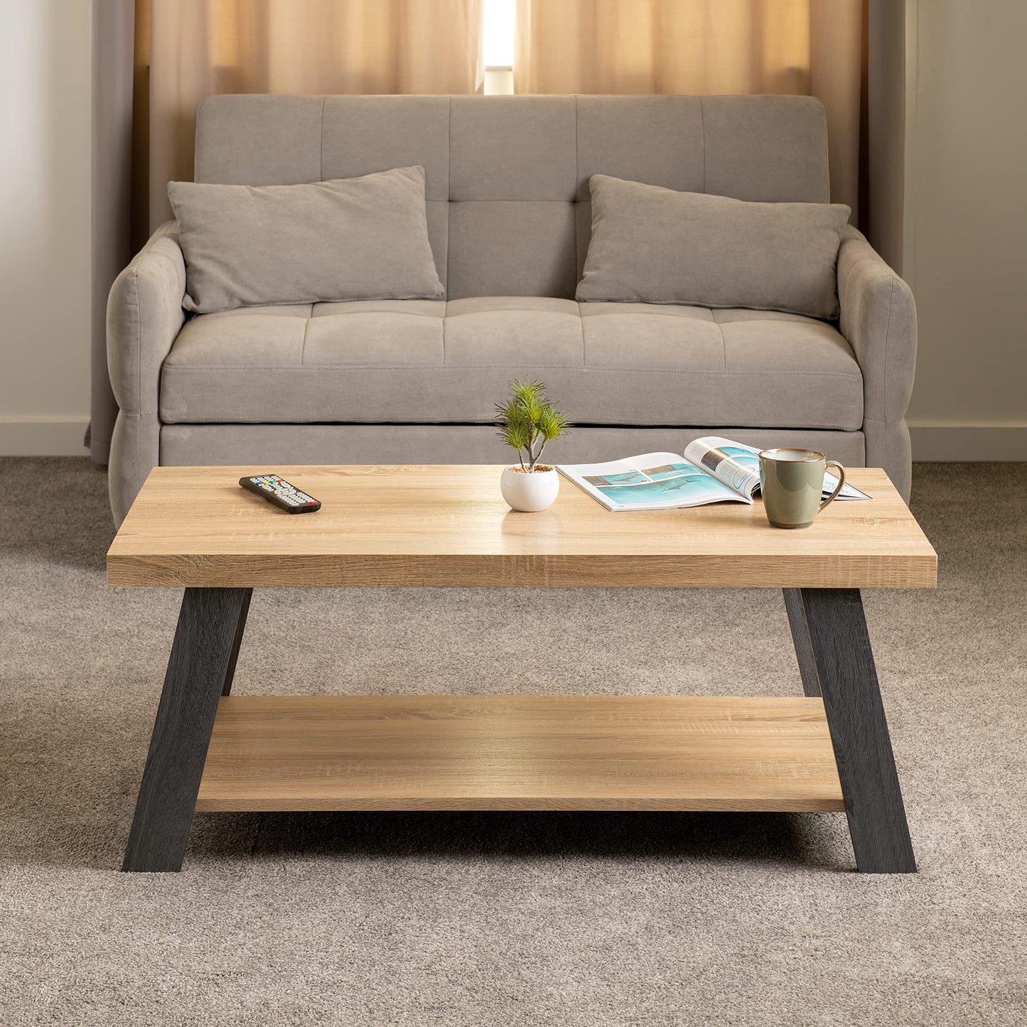 Seconique Eddie Coffee Table in Grey/Sonoma Effect